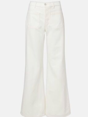 NWT Nili Lotan Florence Cream White Wide-Leg Jeans Sz 26